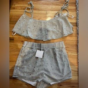 Superdown/revolve cami set in champagne